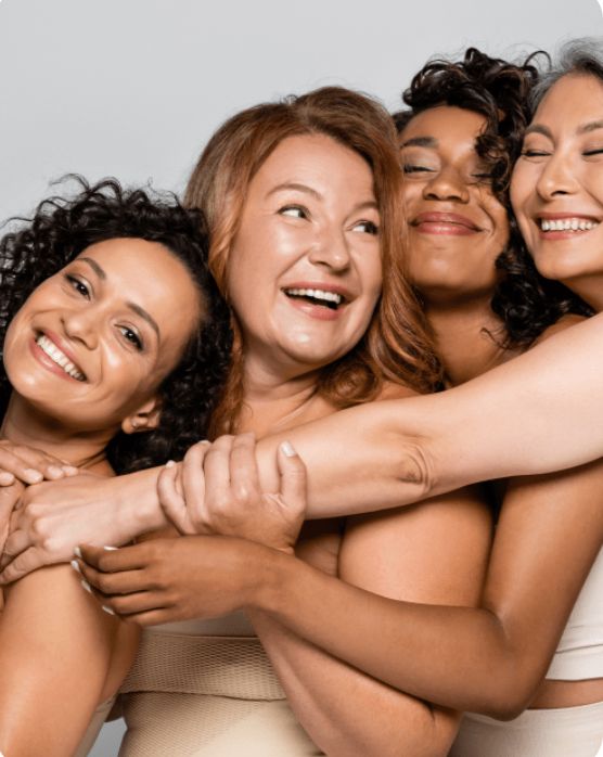 Women feeling confident and happy